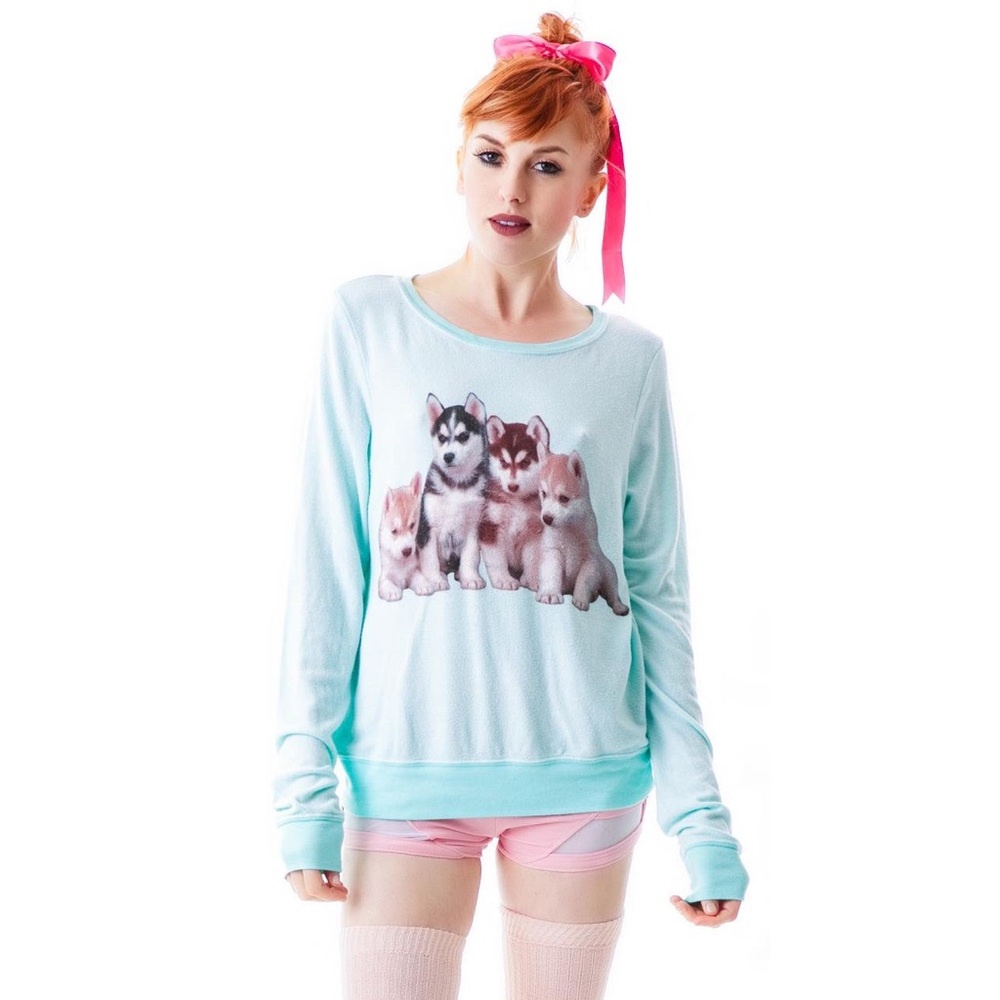 Wildfox Little Huskies Baggy Beach Jumper
